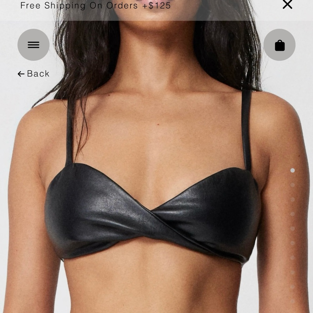 KHY Faux Leather Twist Bralette | Black Size S
